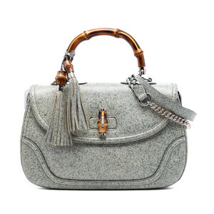 Pre-Loved Gucci Large Speckled Leather New Bamboo Top Handle Bag